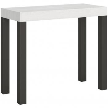 Consola extensible 90x40/300 cm Everyday White Fresno antracita estructura