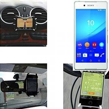 soporte para coche y para mesa etc. para Sony Xperia Z3+, negro araña. montaje de la salida aire, espejo retrovisor, bicicletas, etc. Trípode - K-S-Trade