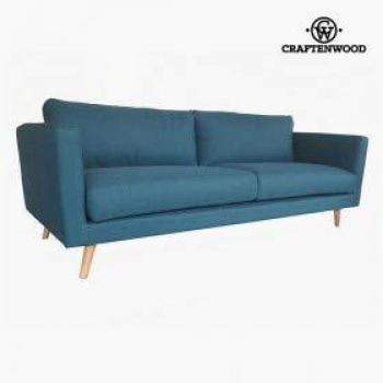Craftenwood - Sofá de 3 Plazas Madera de pino Poliéster Azul