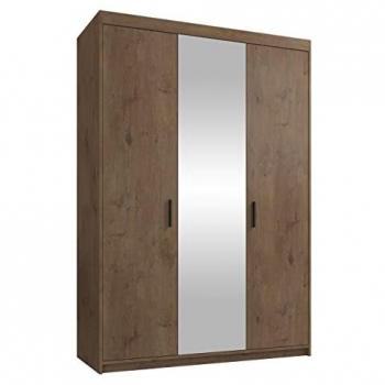Armario Tucson 128 con Bisagras, Lefkas Roble, 133x191x53cm, 5 Estantes