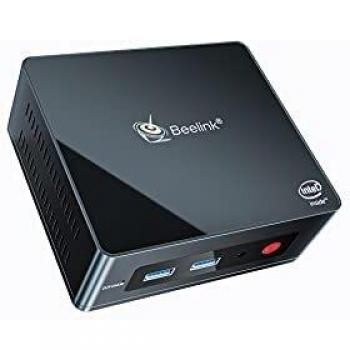 Beelink Mini PC GK Mini with Intel J4125 procesador Windows 10, 8G LPDDR4/128G SSD Mini computadora, 4K UHD, 2.4G/5G Dual WiFi, BT4.0, Puertos duales HDMI, Mini computadora de Escritorio