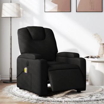 Sillón reclinable de masaje eléctrico tela en color gris claro, gris oscuro y negro - vidaXL Sillón Dormitorio Cómodos Silla Relax Sofá