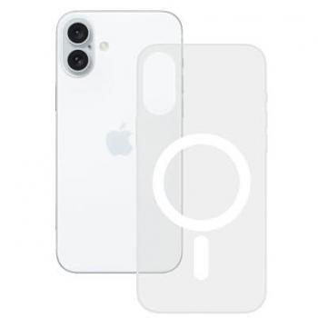 Funda Rígida Transparente KSIX para iPhone 16 Plus con Aro Magnético y Carga Inalámbrica Compatible