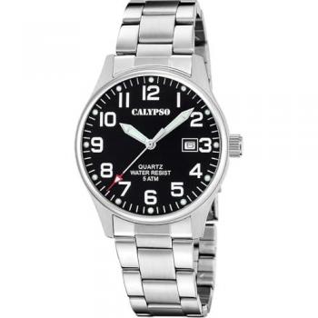 Reloj Calypso Basic K5860/4 Negro Hombre, Caja de Acero Inoxidable 316L Plateado