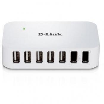 D-Link DUB-H7 7-Port USB 2.0 Hub - Type B, 480 Mbps, Black