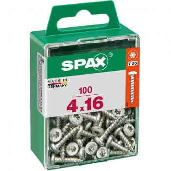 SPAX | Caja 100 unidades tornillo madera cabeza redonda wirox 4,0x16mm