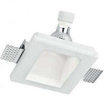 Foco empotrado halógeno Ghost de escayola, profundidad 6.5 cm, GU10, luz asimétrica