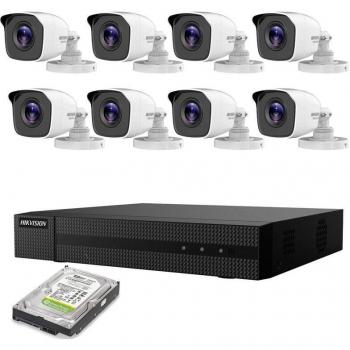Kit de videovigilancia IP PoE 8 cámaras Hikvision 4 MP HD 500GB