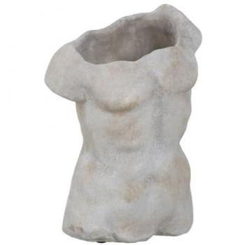 Macetero Busto de Cemento Gris 20,5 x 13 x 29 cm