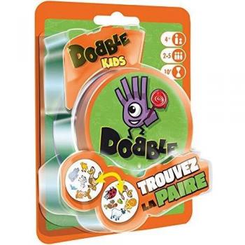 Asmodée- Dobble Kids Blister, Color jeu d'ambiance