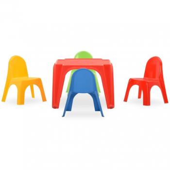 Juego de mesa y sillas para niños PP multicolor