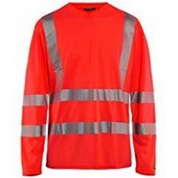 Blaklader High-Visibility Long-Sleeve UV Protection T-Shirt - Red - Size XS