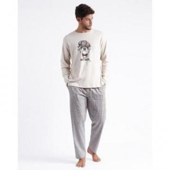 ADMAS Pijama Manga Larga Bulldog para Hombre