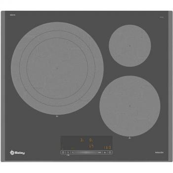 Placa de inducción Balay 60 cm Gris Antracita con 3 zonas de cocción 7400 W - Modelo 3EB967AH