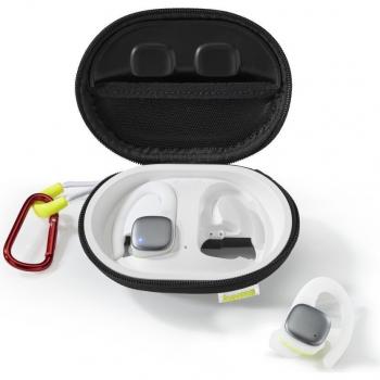 Hama Spirit Athletics Auriculares Deportivos Bluetooth Inalámbricos con Estuche de Carga, IPX5 a prueba de sudor, hasta 7 horas de música, con micrófono, Blanco y Amarillo