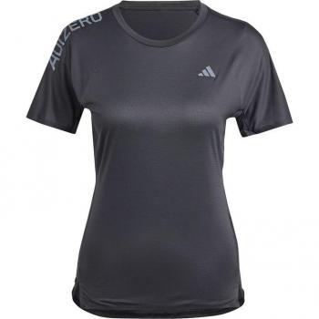Camiseta de running adidas adizero mujer negro, manga corta, ligera, transpirable, diseño ajustado, tecnología Climalite para la gestión de la humedad