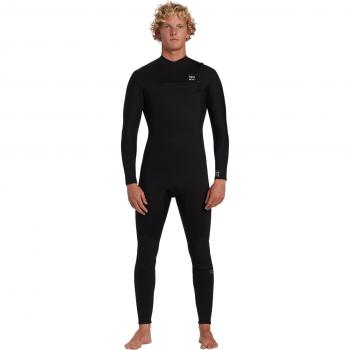 Billabong Traje de Surf de Hombre 4/3mm Foil GBS con Cremallera en el Pecho y Mangas Largas, Color Negro