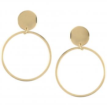 Pendientes de Aro Abiertos en Acero Inoxidable Color Oro Kreis