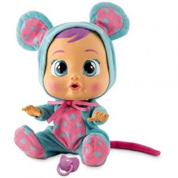Bebés Llorones Lala la ratoncita | Muñeca interactiva Que Llora de Verdad con Chupete y Pijama de Ratoncita - Juguete muñeco para niñas y niños +18 Meses