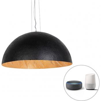 Lámpara colgante inteligente negra y dorada de 70 cm con Wifi A60 - Magna