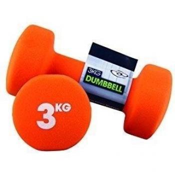 Fitness Mad Neo - Set de 2 Mancuernas / pesas de 3kg/u, color naranaja