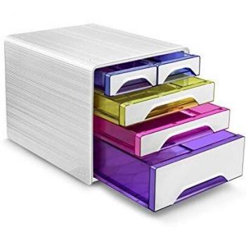 Módulo de clasificación CEP Smoove con 5 cajones, blanco y multicolor