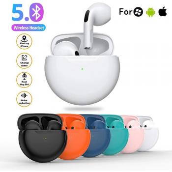 Auriculares inalámbricos Bluetooth 5.0 estéreo HIFI con micrófono, deportivos y cancelación de ruido, mini auriculares blancos