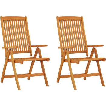 vidaXL Folding Garden Chairs 2 pcs Solid Wood Eucalyptus