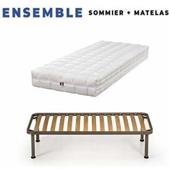 Lote de 2 Colchones 80x200 + Somieres + Patas + 2 Protectores de Colchón - Látex Natural - Compatible con Somieres Eléctricos - Densidad 80 Kg/m3 -