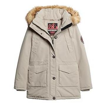 Superdry Women's Everest Faux Fur Hooded Parka Jacket, Skylark Grey, Size XS