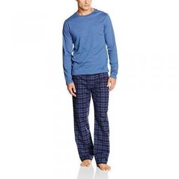 Tommy Hiliger Icon Check Set ls, Pijama Para Hombre, True Navy-PT / Peacoat-Eur, MD