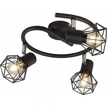 Plafón Mosh espiral negro - QAZQA 3 luces