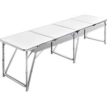 vidaXL Mesita Plegable Picnic Portátil Aluminio 240x60 cm Mesa Camping Jardín