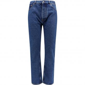 Blue Monogram Straight Cut Men's Jeans by Palm Angels