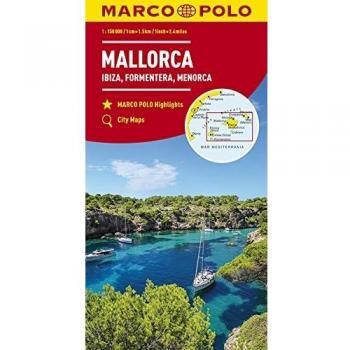 Mapa detallado de Mallorca, Ibiza, Formentera y Menorca 1:150.000 - MARCO POLO