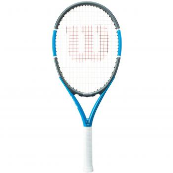 Wilson Triad Three Tns FRM W/O Raqueta de Tenis, Unisex Adulto, Blanco/Gris/Azul