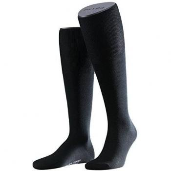 Falke Airport Men's Knee-High Socks with Comfort Waistband, Black, Size 39/40