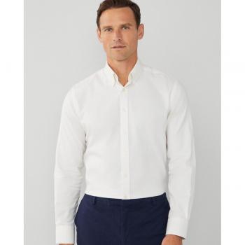 Camisa de hombre slim fit lisa en blanco