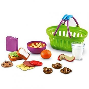 Learning Resources- Cesta de la Comida New Sprouts, Set de 18, Color