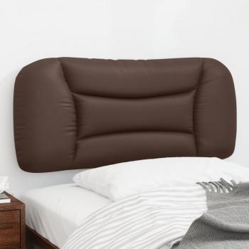Cabecero de cama acolchado de cuero sintético marrón de 90 cm