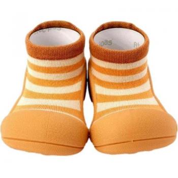 Attipas Primeros Pasos Stripe Mostaza - Calzado para Bebés, color amarillo, diseño de rayas, adecuado para niños y niñas, fomenta el desarrollo del caminar
