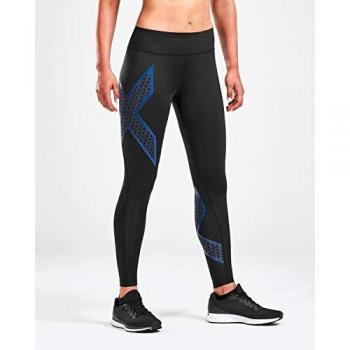 2XU Light Speed Mid-Rise Compression Running Shorts for Women - Black/Gold Reflective, XS