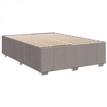 Cama sin colchón tela gris taupe 140x190 cm