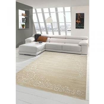 Alfombra moderna de diseño alfombra oriental con la manta Glitzergarn sala de estar con estampado de flores Heather beige crema Größe 200x280 cm
