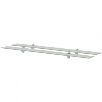 Estantes flotantes de vidrio 8 mm, 100x20 cm, transparentes, negros y blancos - Mueble de almacenaje para oficina, estudio, sala de estar y dormitorio