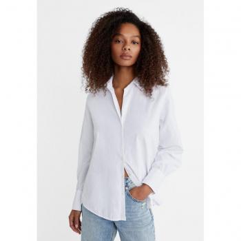 Stradivarius Basic Poplin Shirt White XL