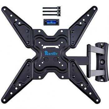 RENTLIV Soporte de Pared de Full-Motion TV para la mayoría de los televisores de 26 a 55, de hasta VESA 400x400 mm y 45KG, Montaje de TV con Brazo de Extensión Articulado Giratorio