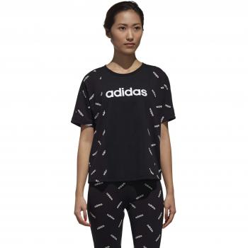 adidas W AOP tee Camiseta, Mujer, Negro/Blanco, M