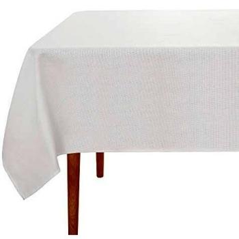 UMI. by Amazon Manteles Mesa Rectangular de Efecto Lino 150x240cm Blanco