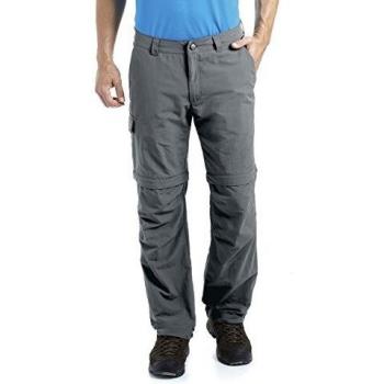 Maier Sports Trave Men's Convertible Hiking Pants - Water-Resistant, Quick-Dry, Zip-Off Functionality, PFC-Free, Gray, Size 25